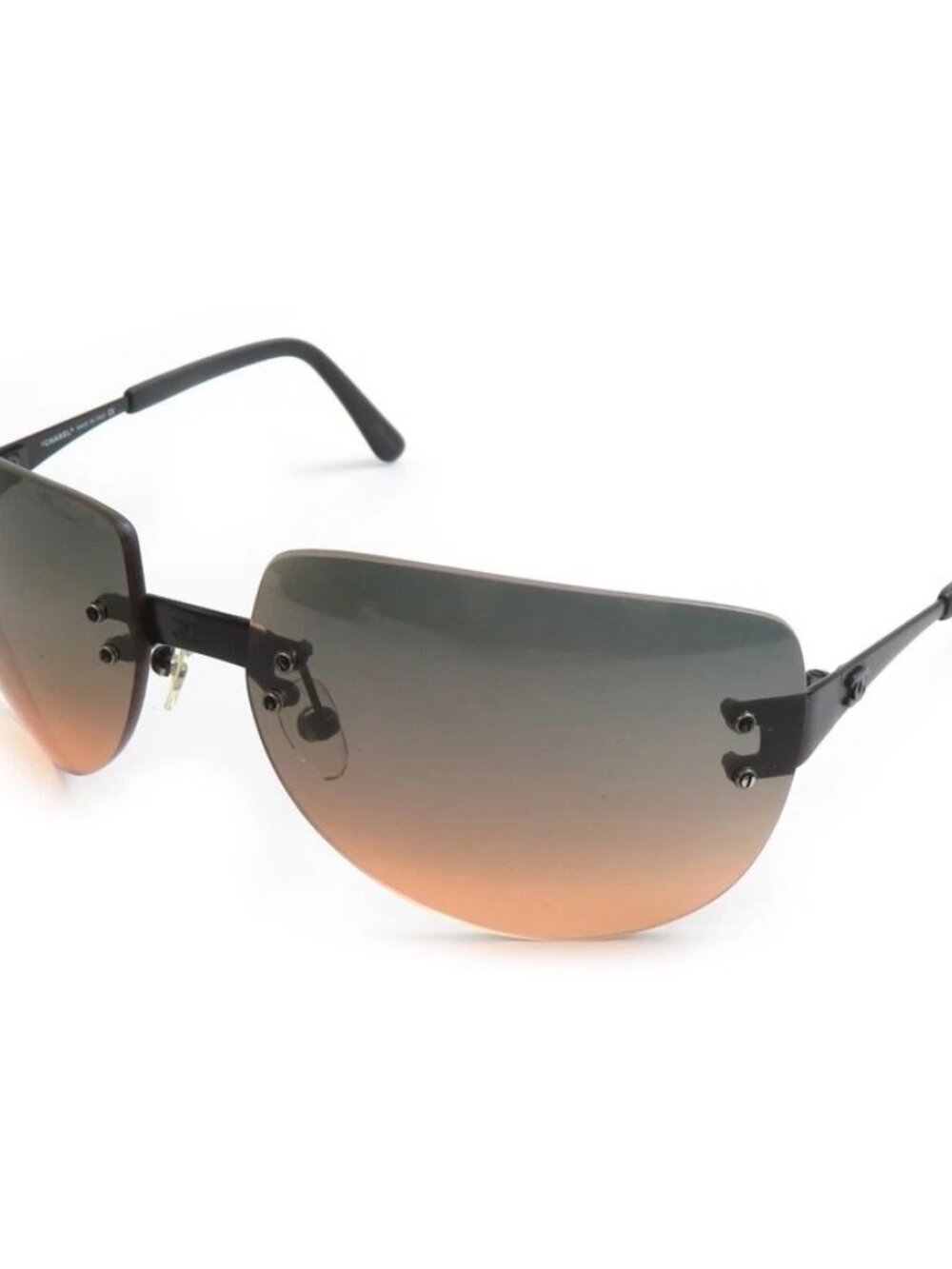 CHANEL CC Logo Sunglasses Brown/Black Plastic -